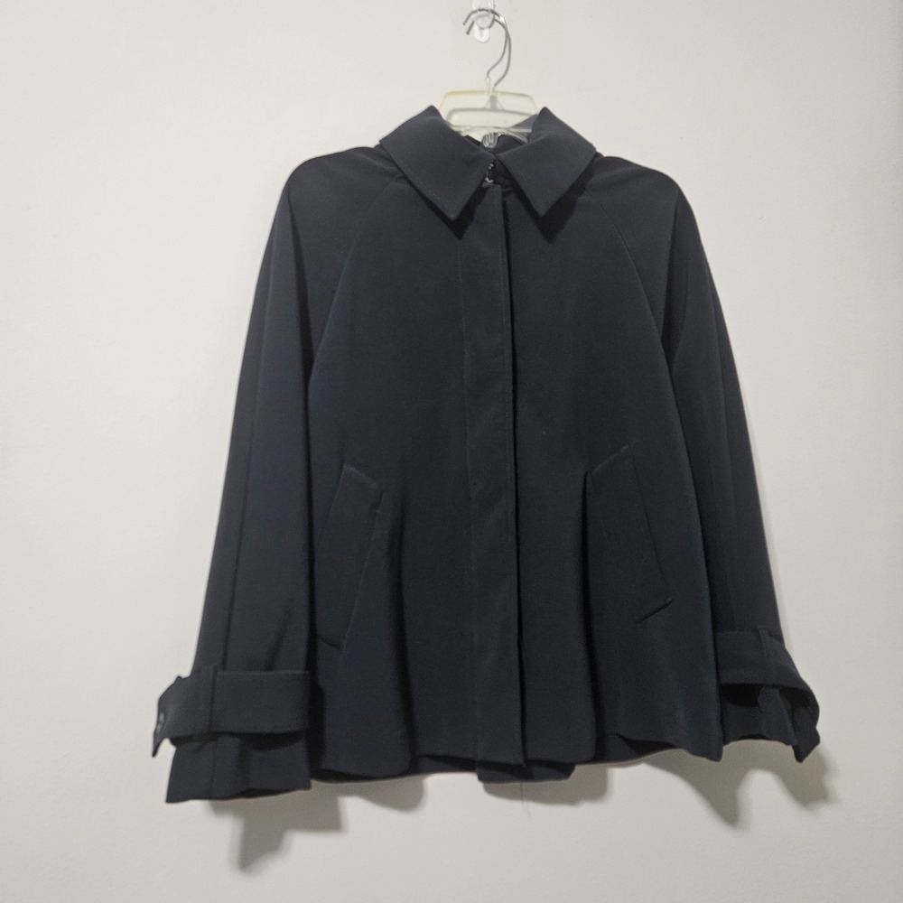 H&M Black Blazer Womens Size 6 Tailored Longline Cutaway Hem Chic Office Jacket